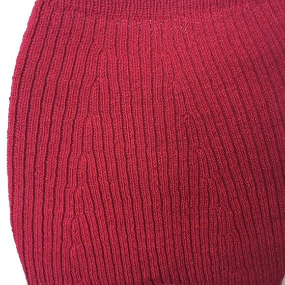 Hand Knit Sweater Pants High Waist Straight Leg with Ribbed Ankle Wool - Picture 4 of 5